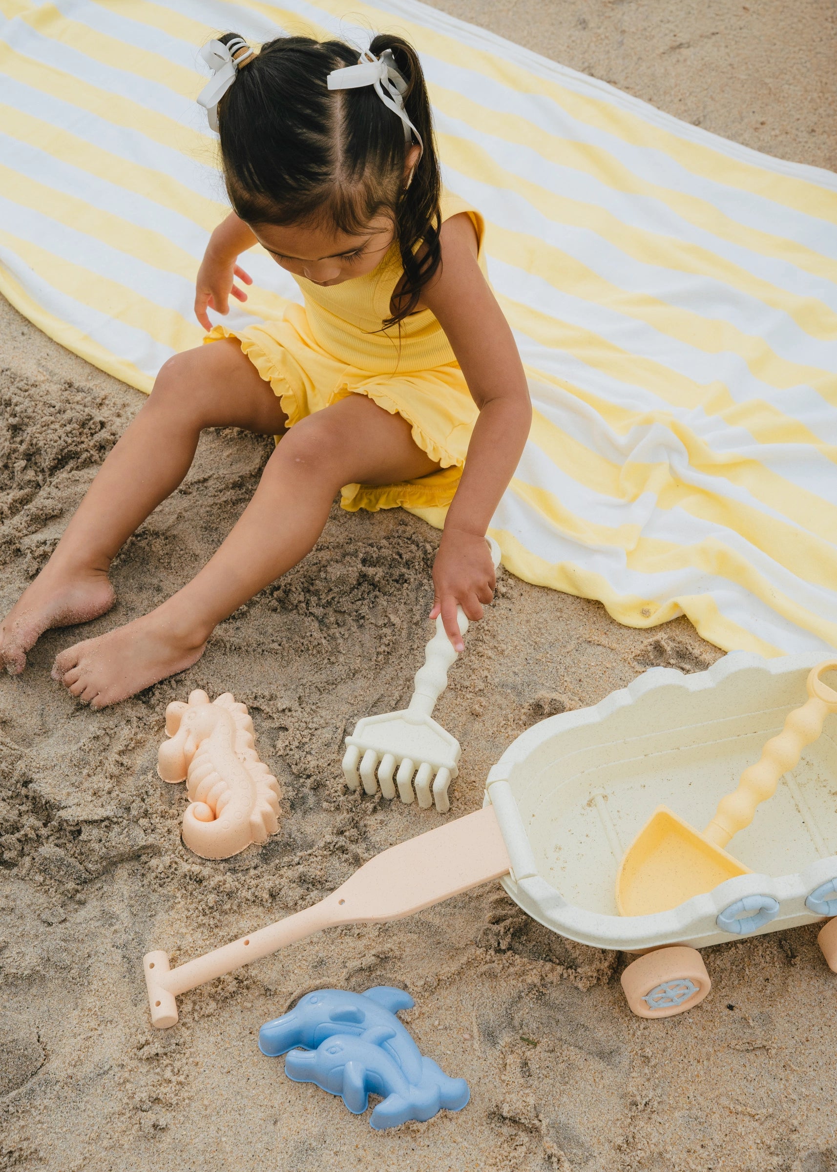 Oversized 6-Piece Wheat Straw Sand Toy Set – Wagon & Accessories