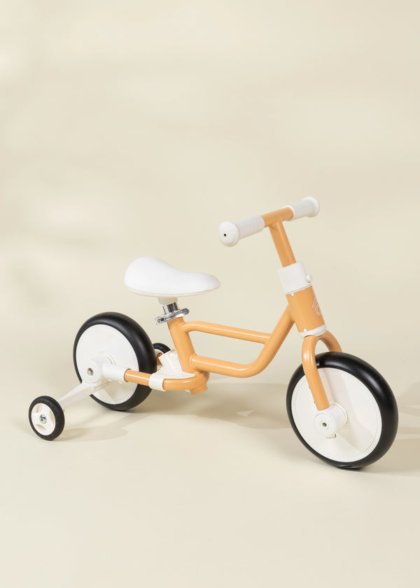 Tricycle avec poignée & roues d'entrainement 4-en-1 - Pamplemousse 