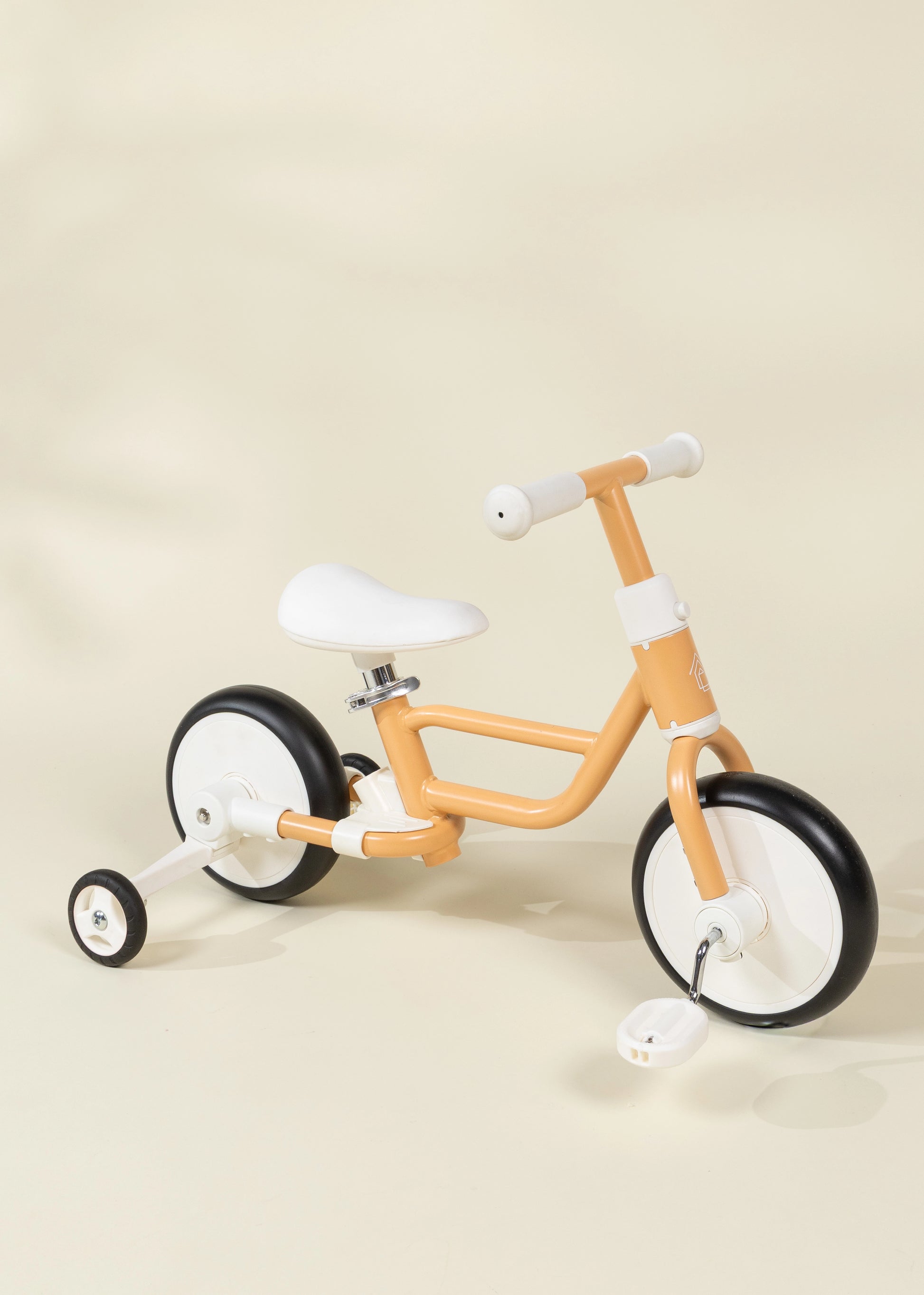 4-in-1 Tricycle with Push Handle & Training Wheels - Grapefruit