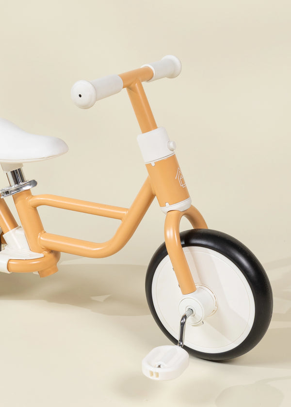 Tricycle avec poignée & roues d'entrainement 4-en-1 - Pamplemousse 