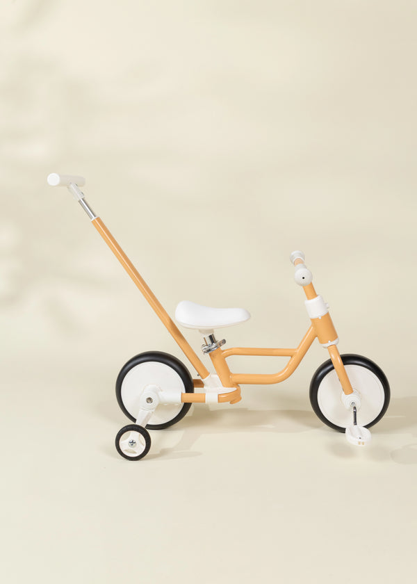 Tricycle avec poignée & roues d'entrainement 4-en-1 - Pamplemousse 