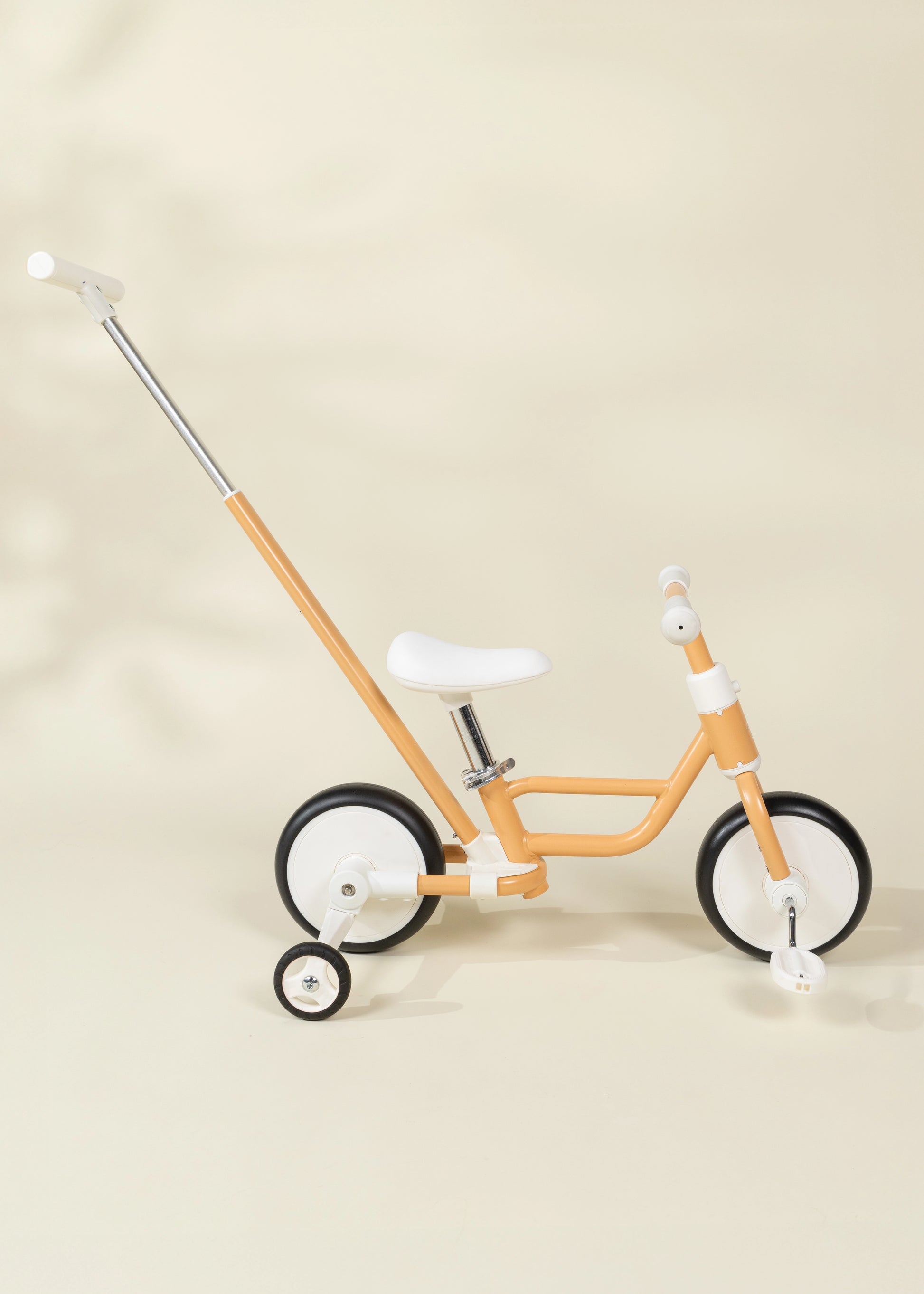 4-in-1 Tricycle with Push Handle & Training Wheels - Grapefruit