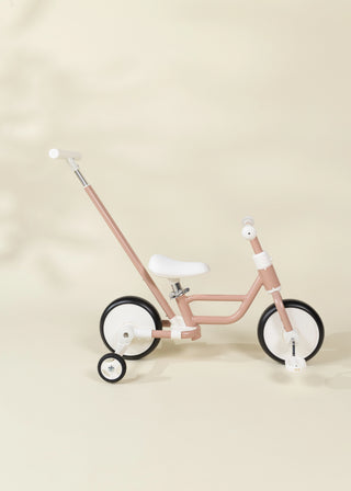 4-in-1 Tricycle with Push Handle & Training Wheels - Petunia