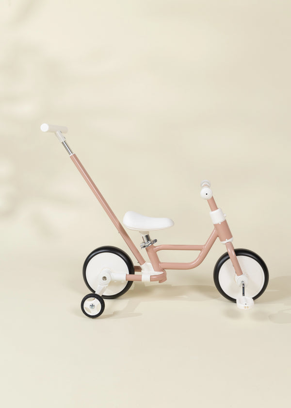 Tricycle avec poignée & roues d'entrainement 4-en-1 - Pétunia 