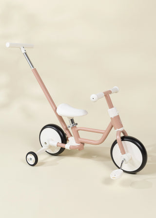 4-in-1 Tricycle with Push Handle & Training Wheels - Petunia