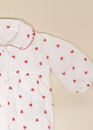 CocoBaby 18" (46 cm) Baby Play Doll Clothing Set – Heart Pajamas