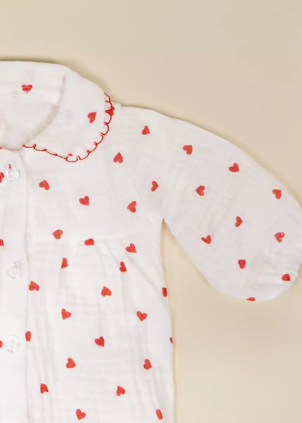 CocoBaby 18" (46 cm) Baby Play Doll Clothing Set – Heart Pajamas
