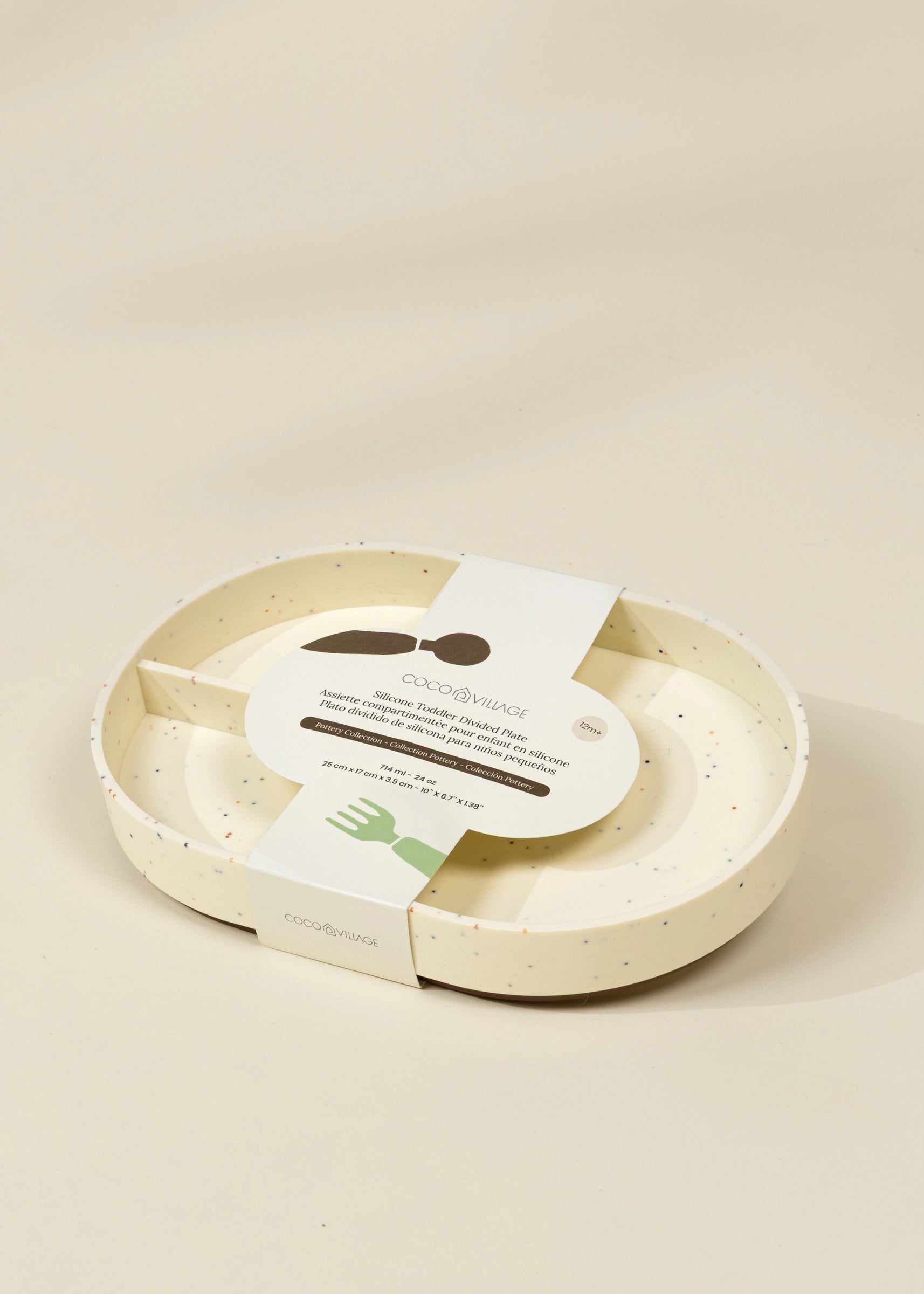Silicone Toddler Divided Plate–Pottery Coll