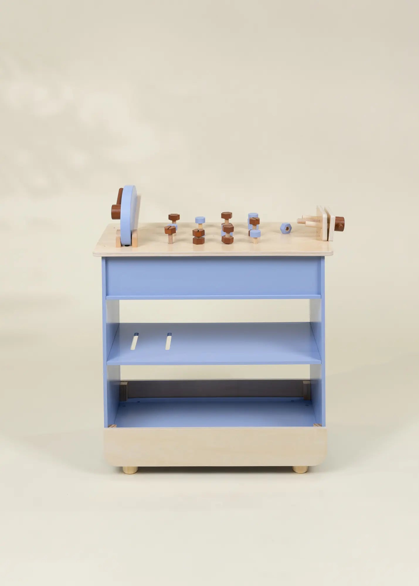 Image of Wooden Play Construction Workbench with Miter Saw