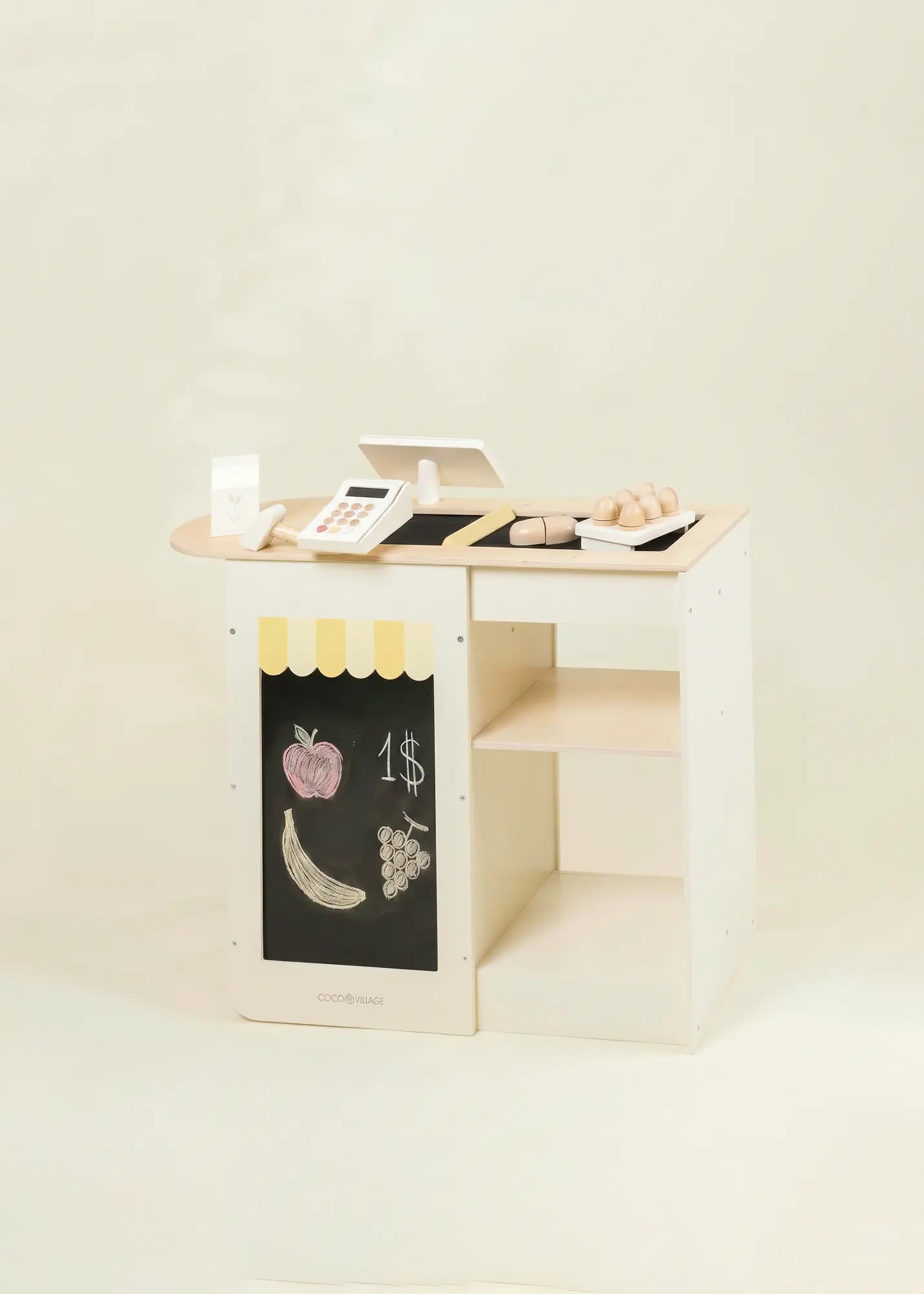Image of Comptoir caisse enregistreuse de jeu en bois 