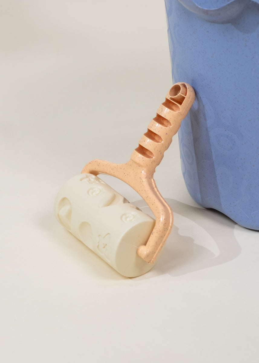 Image of Ensemble de jouets de sable en paille de blé grand format 6 pièces – Seau et accessoires 
