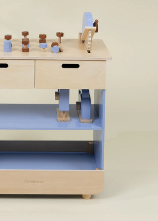 Établi de construction de jeu en bois avec scie à onglet 