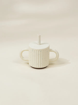 Gobelet pour bébé en silicone avec paille et poignées – Collection Pottery 