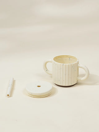 Gobelet pour bébé en silicone avec paille et poignées – Collection Pottery 