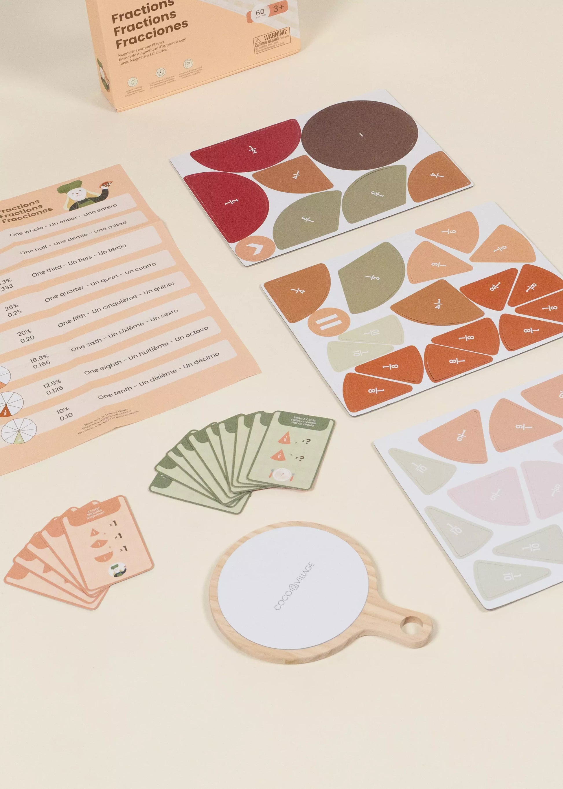 Jeu éducatif magnétique des fractions