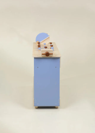 Établi de construction de jeu en bois avec scie à onglet 