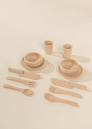 Ensemble de couverts en bois (12 Pièces)
