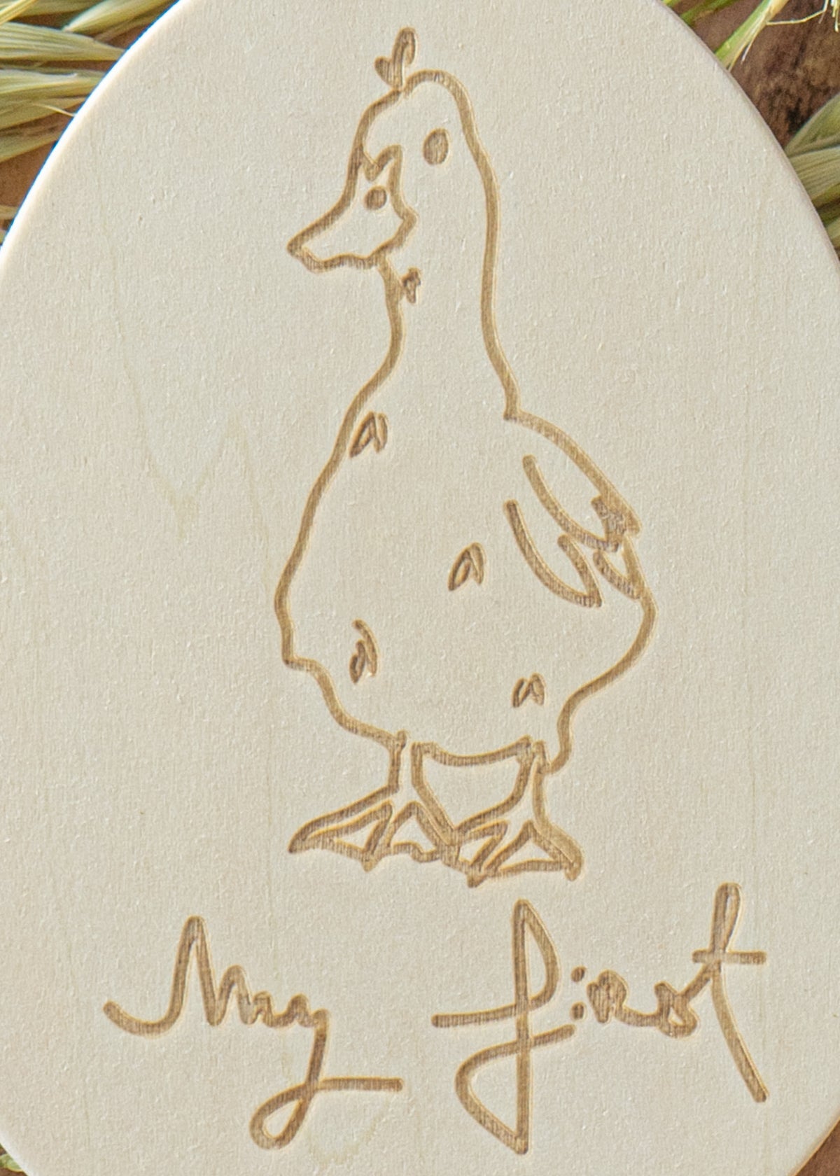 Image of Carte de photo en bois pour bébé - Ma première fête de Pâques