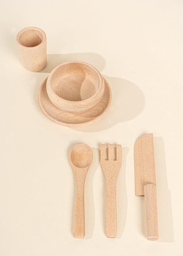 Ensemble de couverts en bois (12 Pièces)