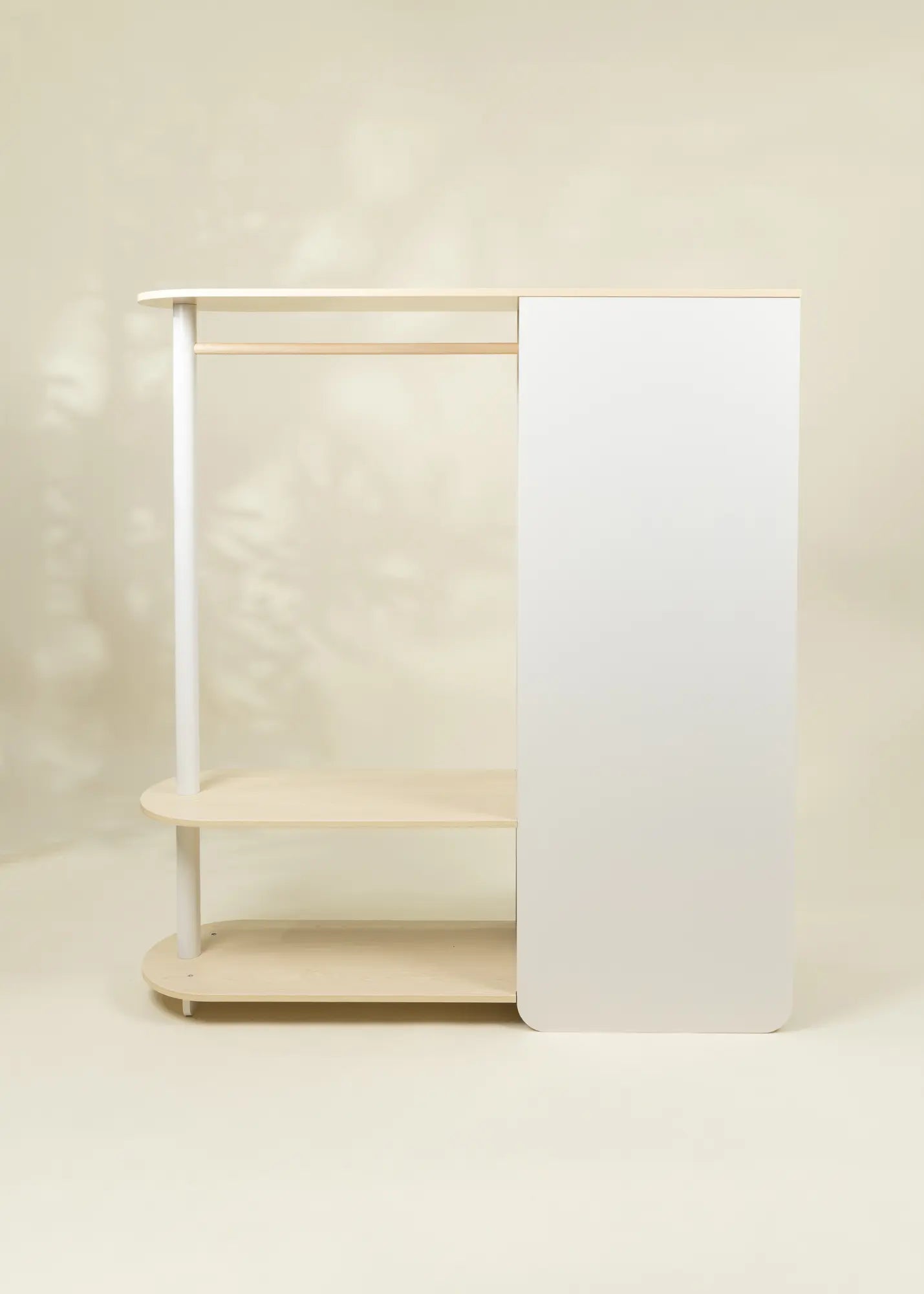 Image of Large Wooden Wardrobe with Shelves & Hanging Rod
