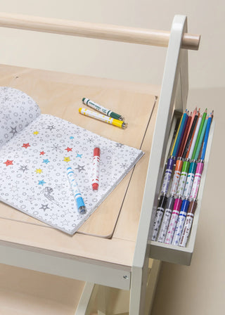 Table d'art et de jeux sensoriels multifonctionnelle en bois avec tabourets 