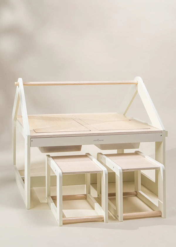 Multifunction Wooden Art & Sensory Table W/ Stools