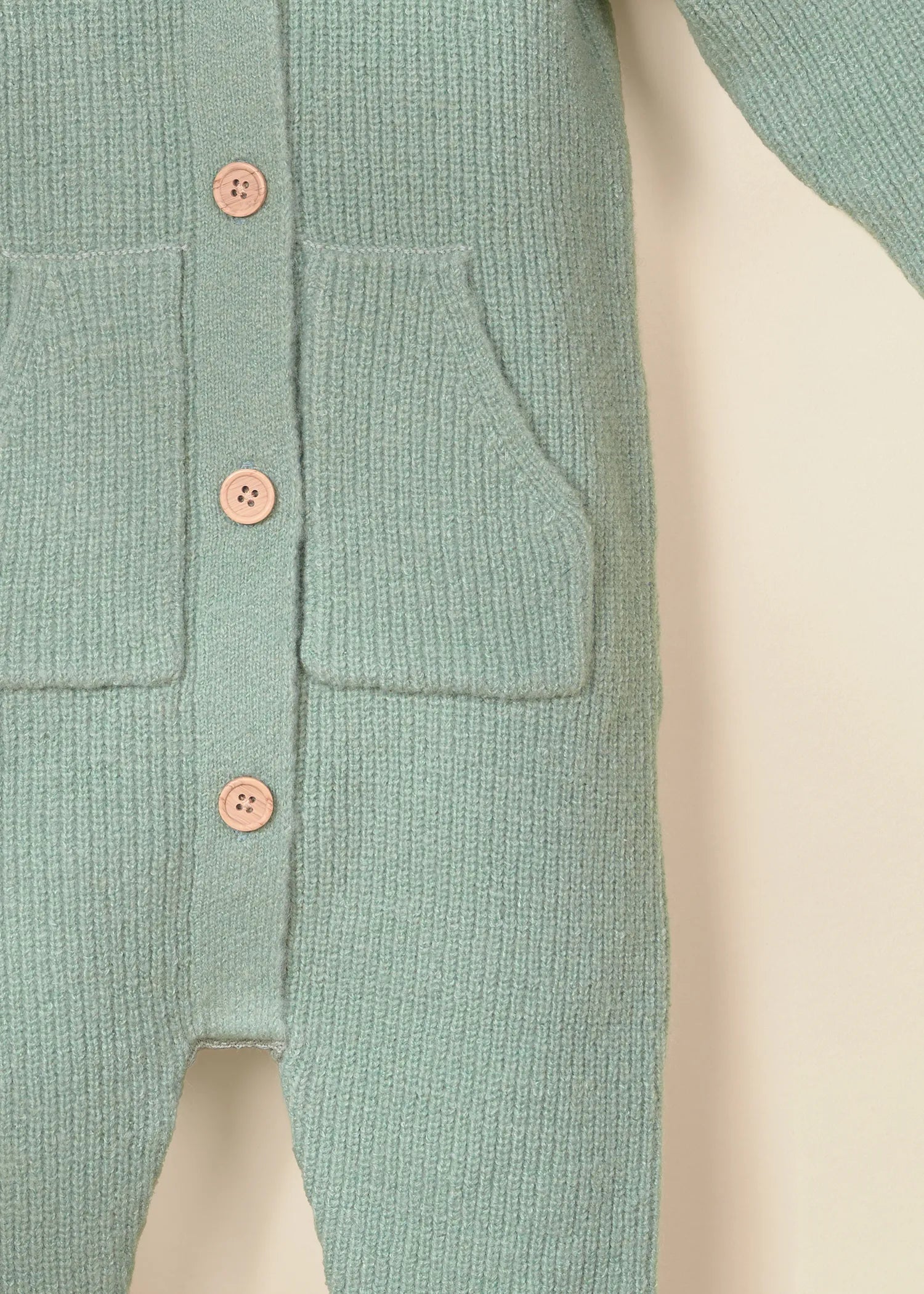 Image of Rib Knit Raglan Romper Green 0-3m
