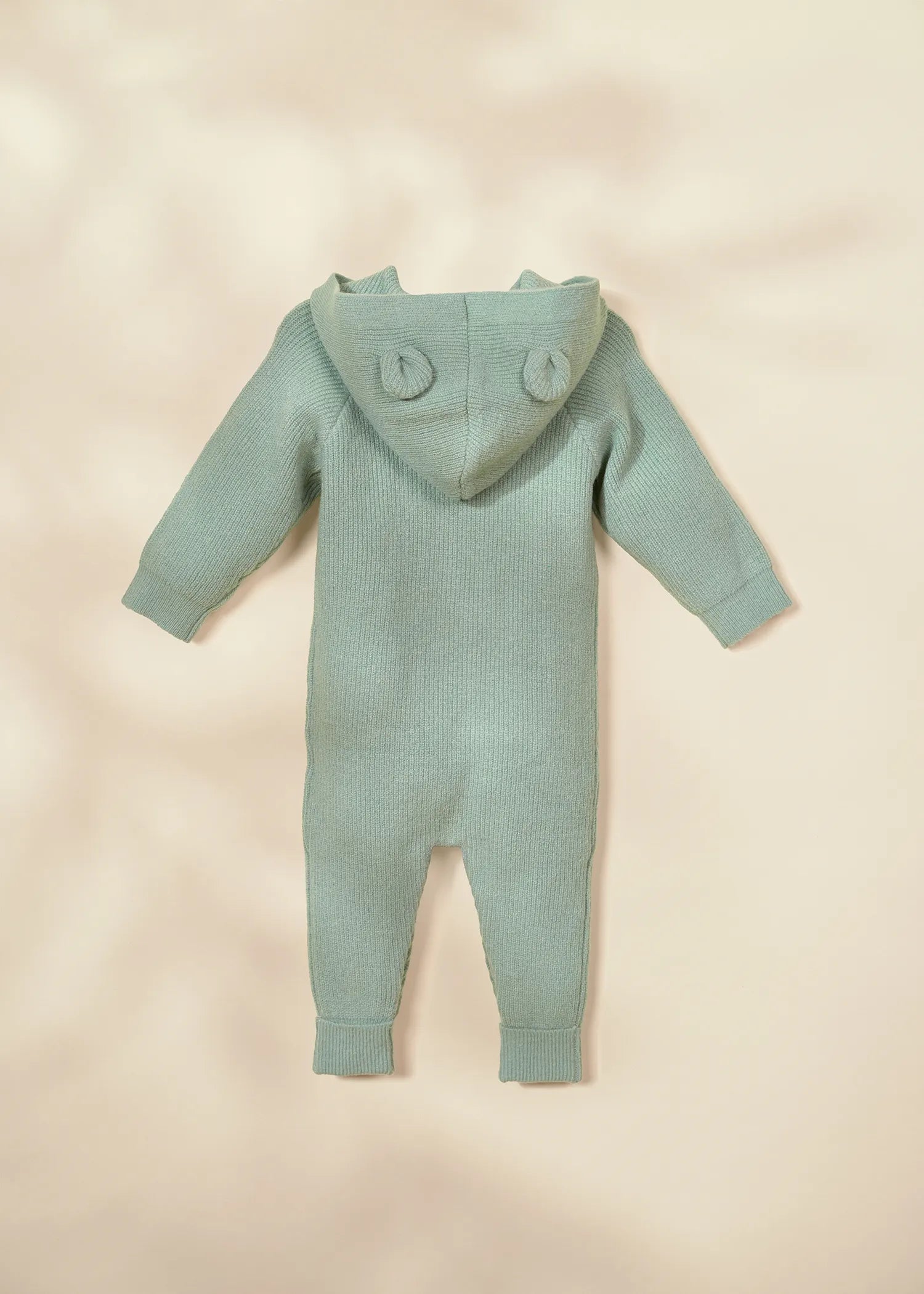 Image of Rib Knit Raglan Romper Green 0-3m