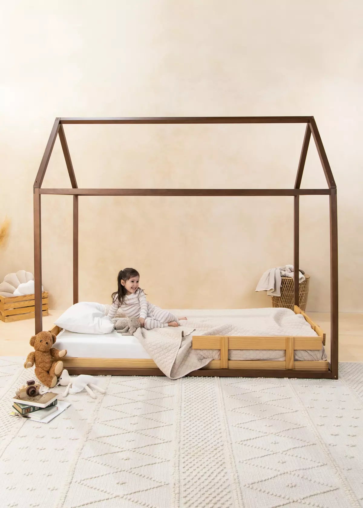 Image of Base de lit en bois - Format simple - Bois naturel