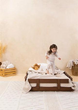 Base de lit en bois - Format simple - Noisette