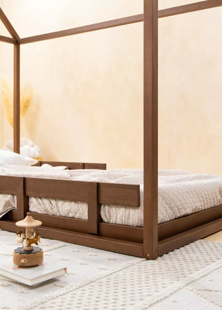 Base de lit en bois - Format simple - Noisette