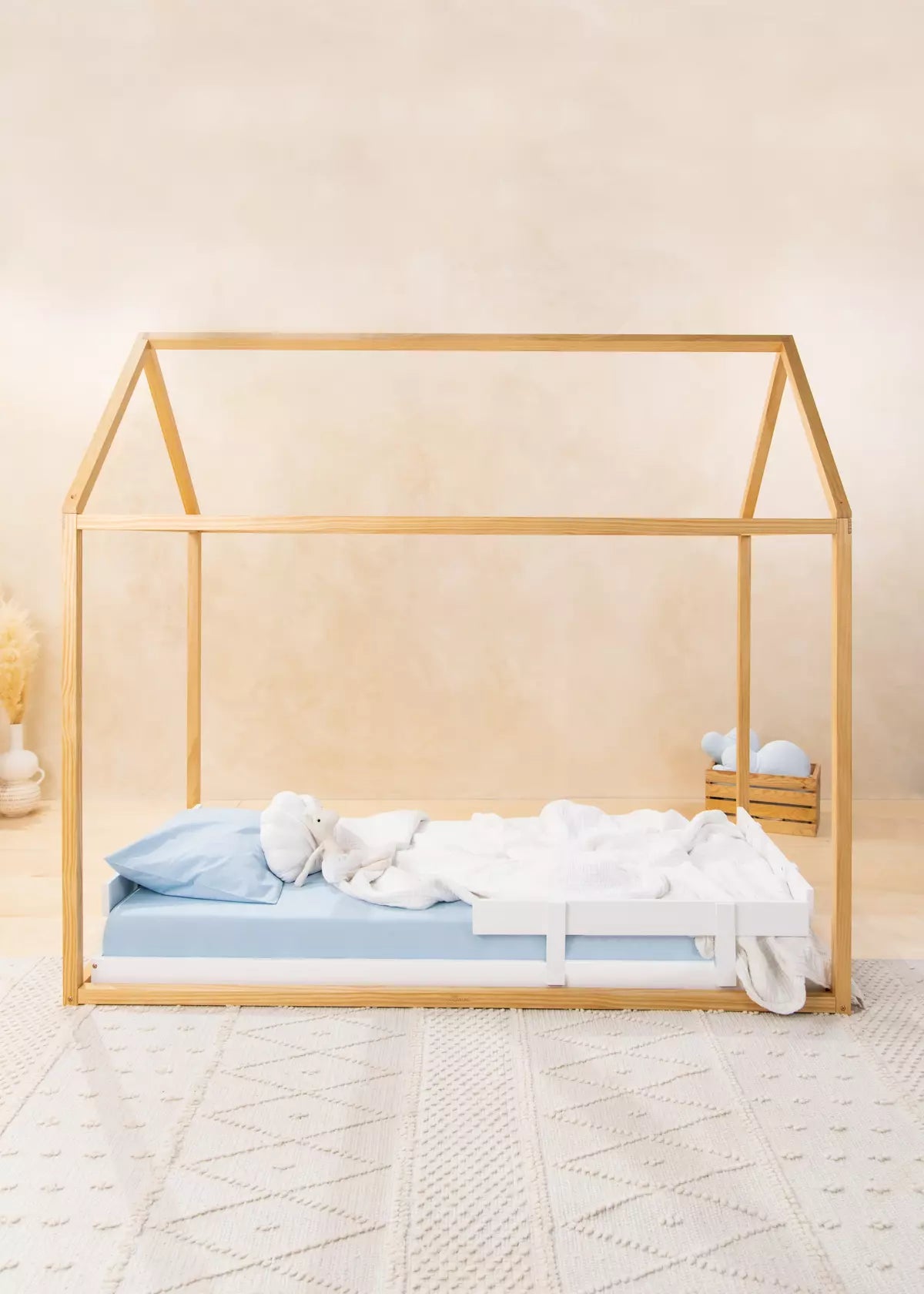 Image of Base de lit en bois - Format simple - Blanc