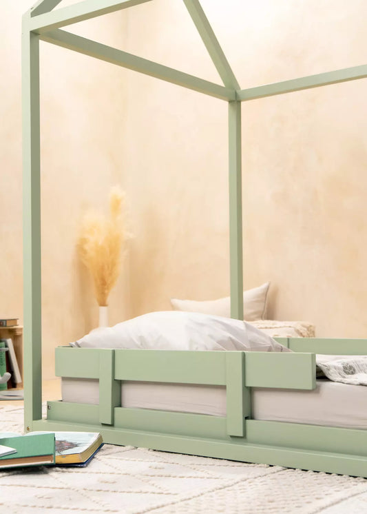 Wooden Bed Frame Rail - Seafoam