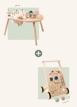 Wooden Activity Table & Activity Walker Bundle