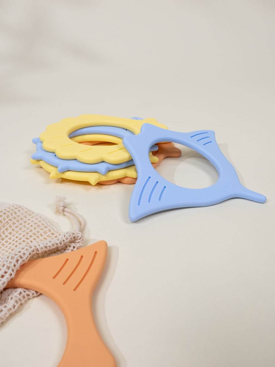 Image of Ensemble de 6 anneaux de plongée en silicone pour la piscine - Océan