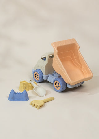 Ensemble de jouets de sable en paille de blé grand format 5 pièces – Camion benne et accessoires 
