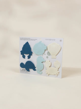 Set of 6 Silicone Mini Bath Suction Toys
