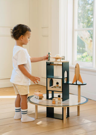 Oversized Wooden Space Station Playset & Accessories