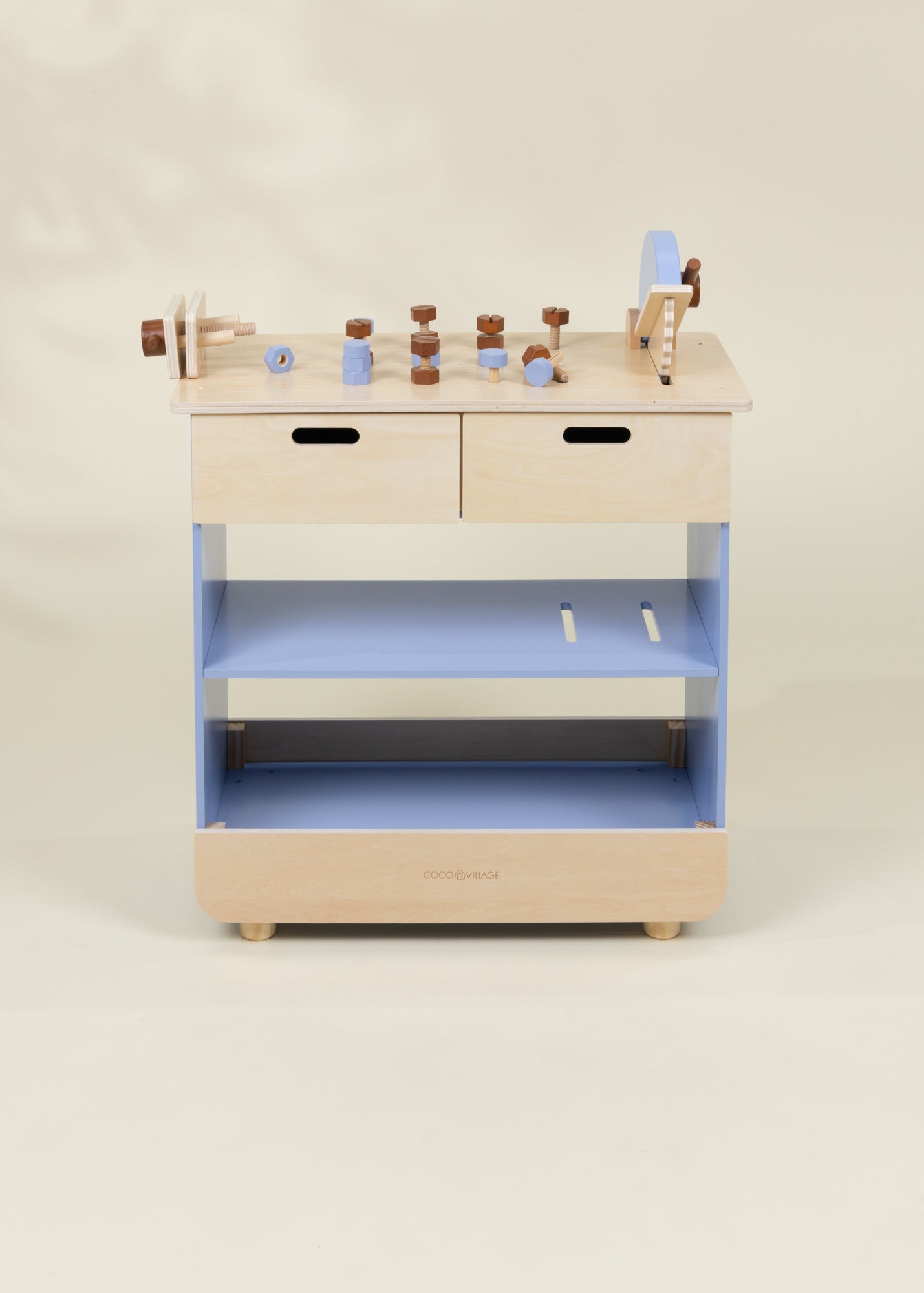 Image of Établi de construction de jeu en bois avec scie à onglet 
