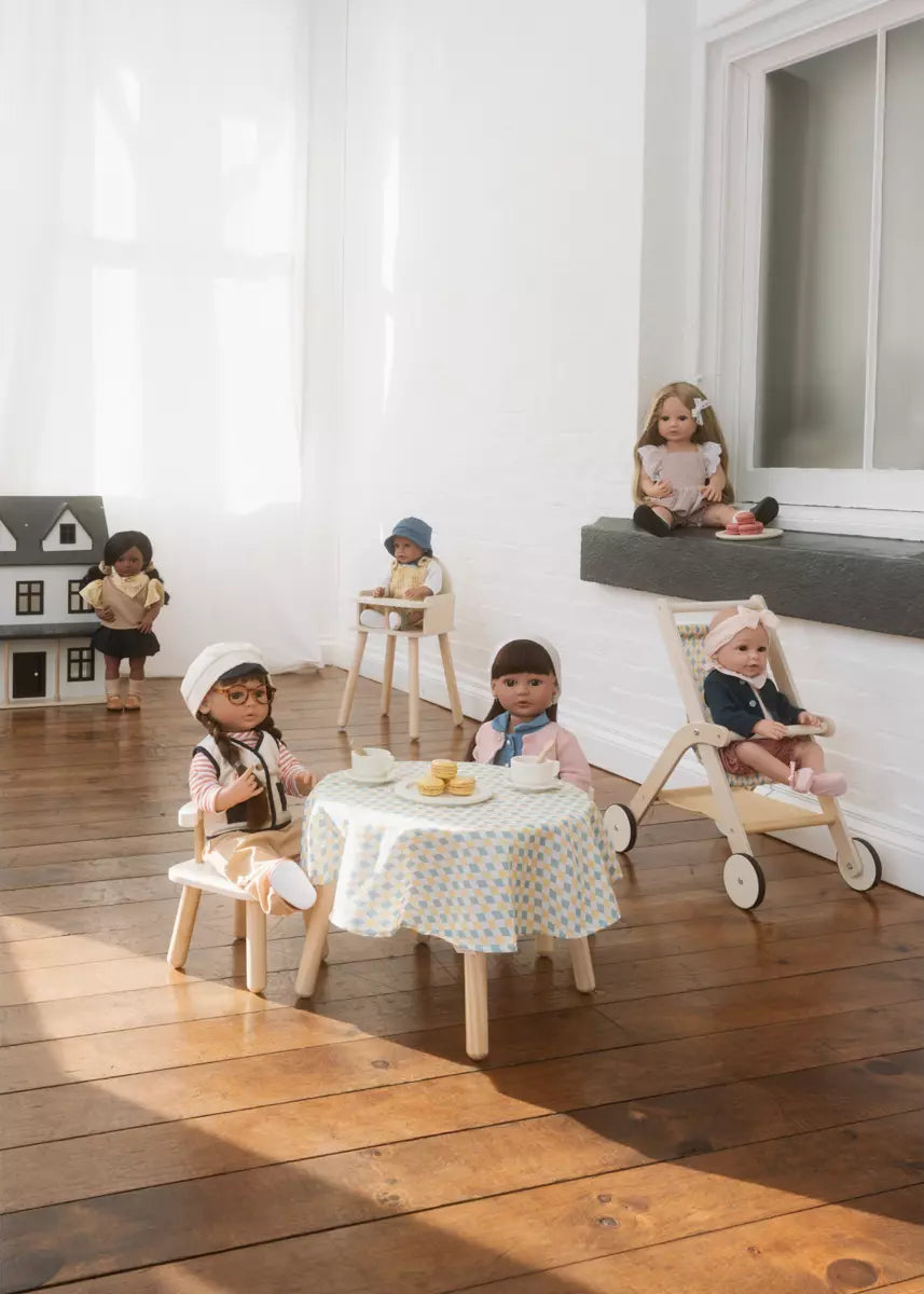 Image of Poussette en bois pour poupées 