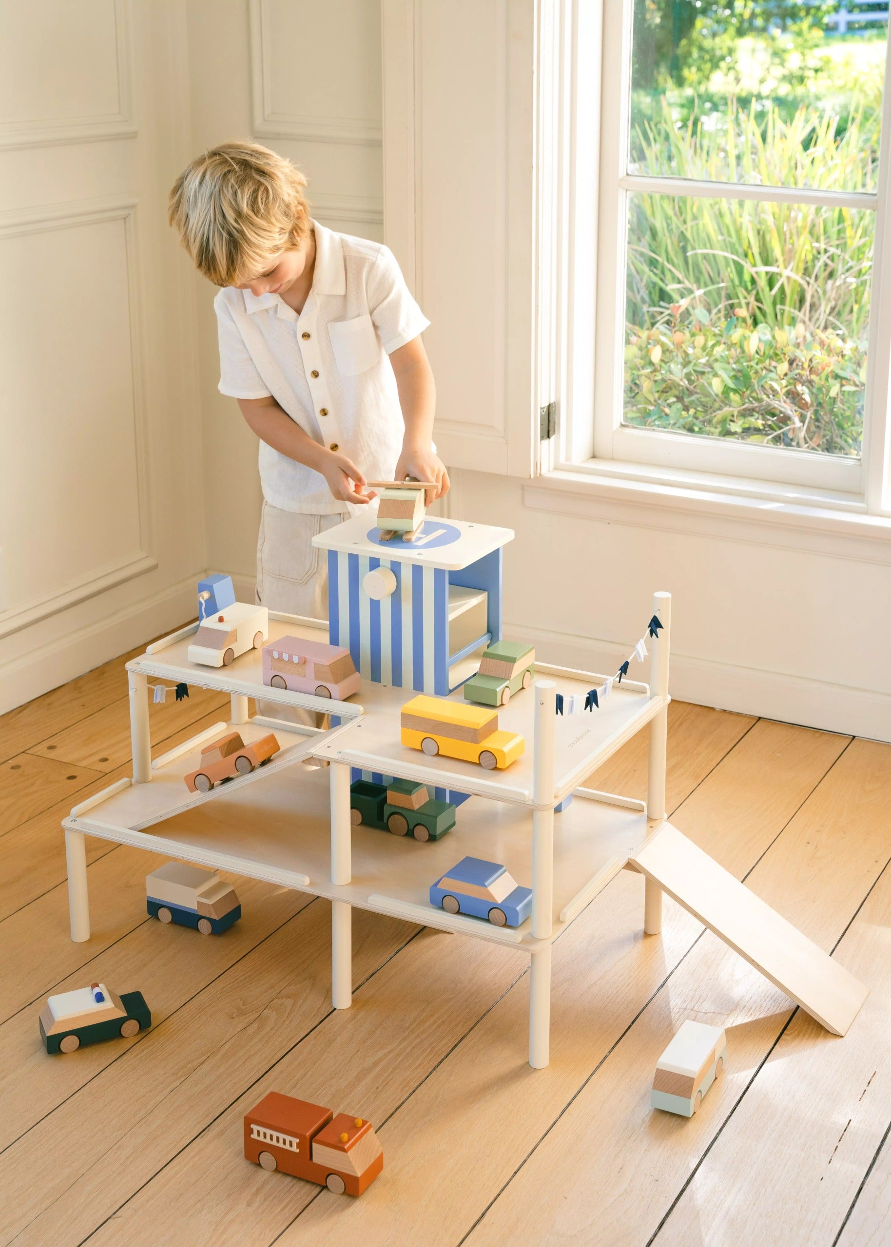 Oversized Wooden Parking Garage Playset