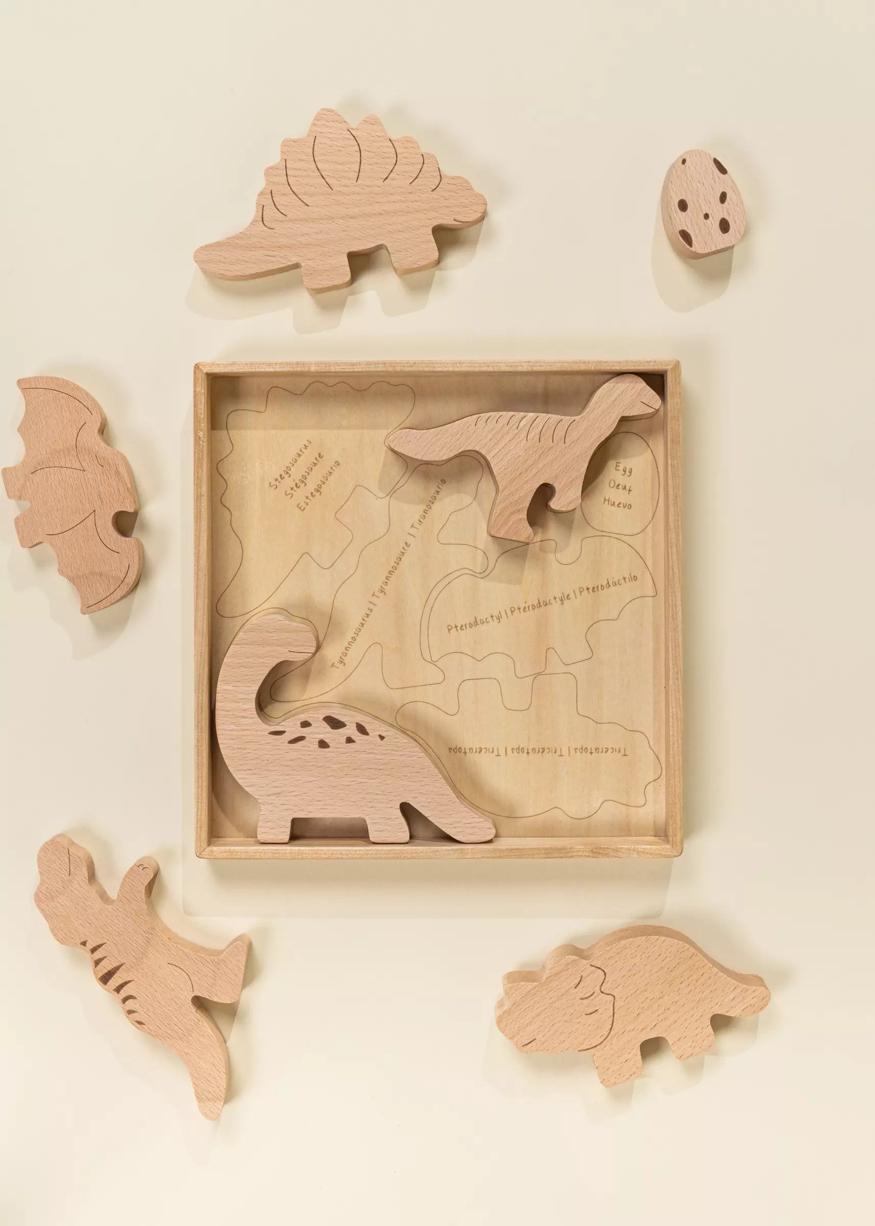 Wooden Balance Puzzle Dino (7 pcs) – Coco Village