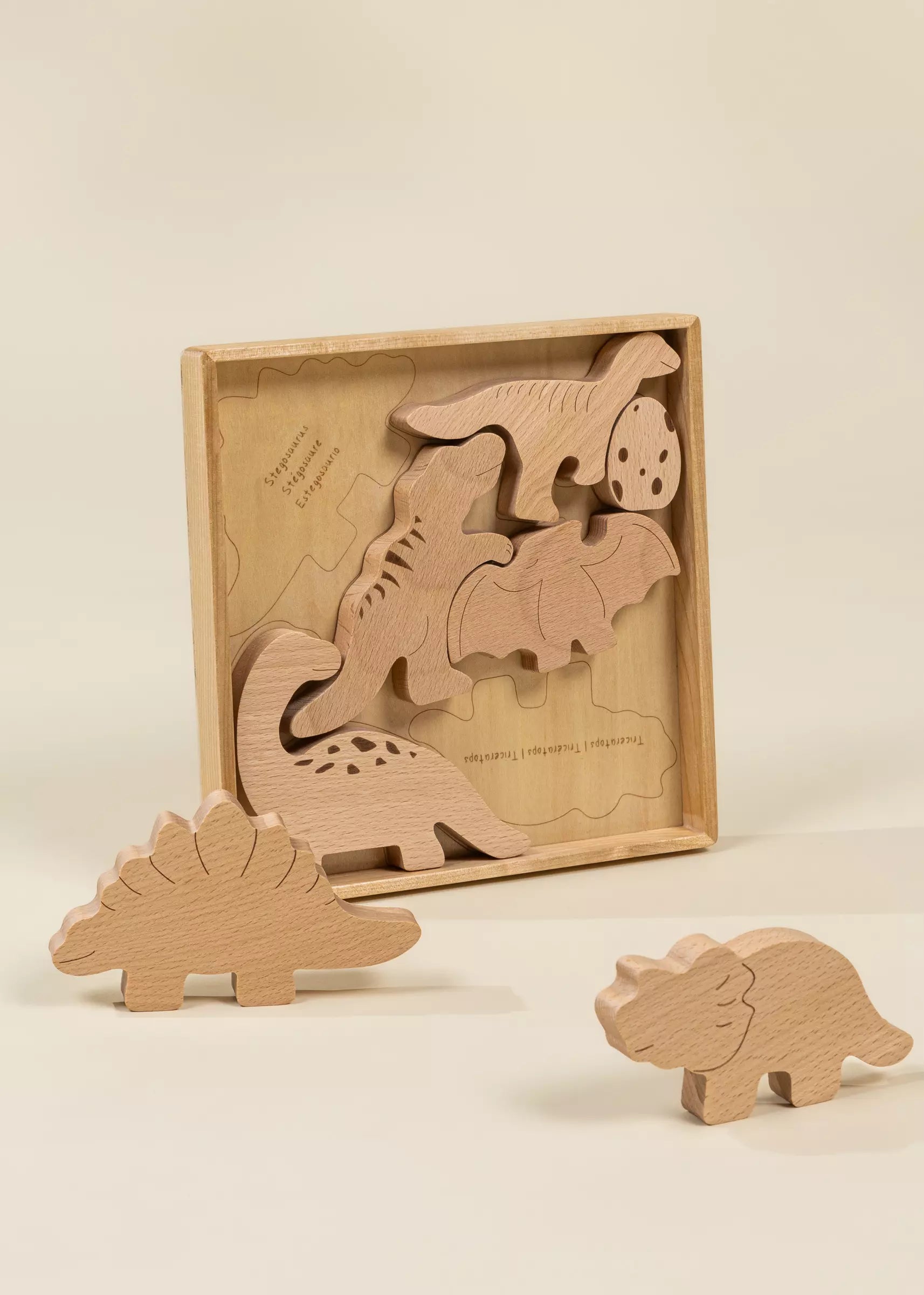 Image of Wooden Balance Puzzle - Dino - 7 pieces