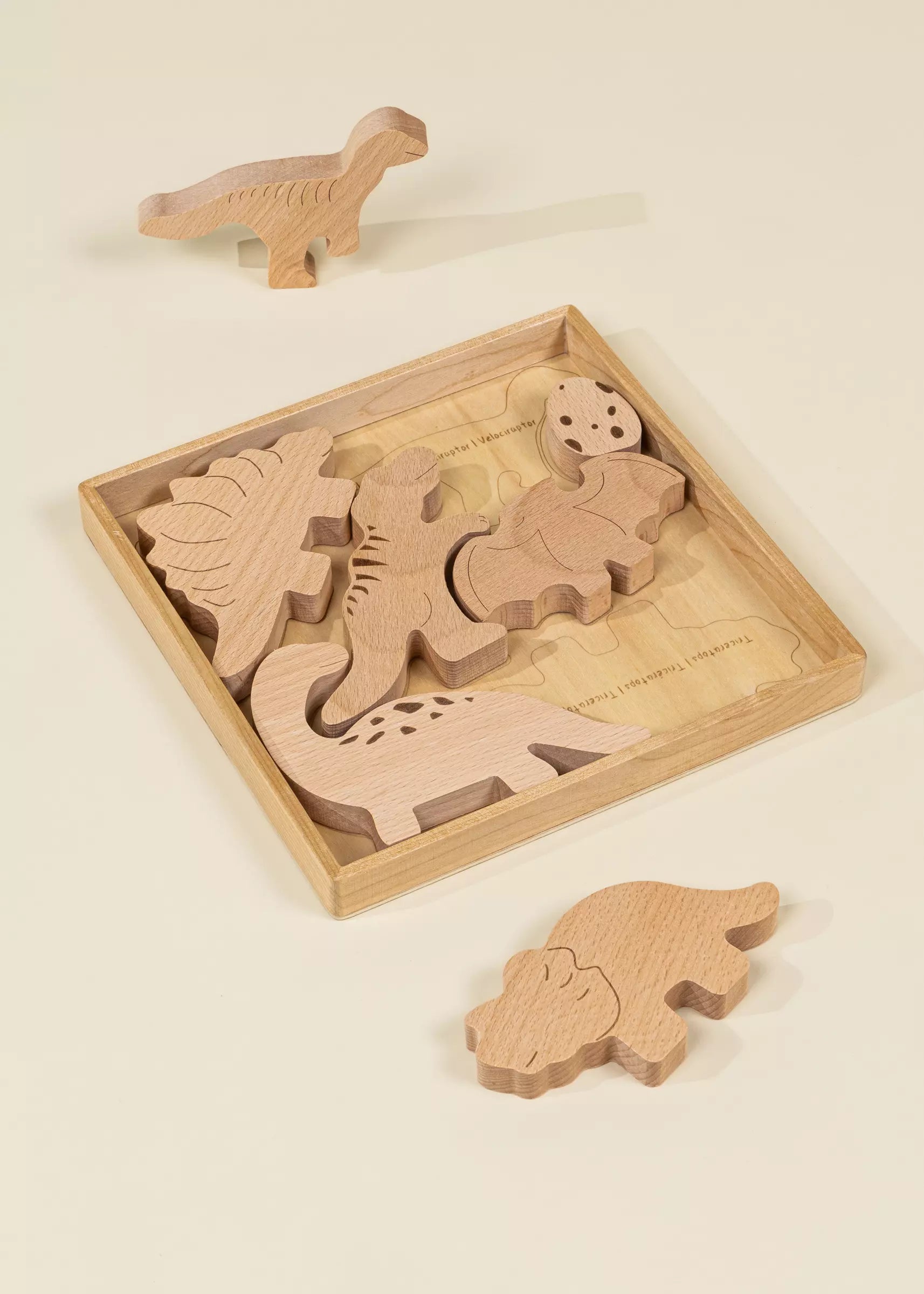 Image of Wooden Balance Puzzle - Dino - 7 pieces