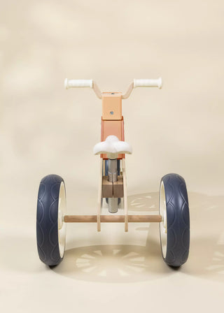 Evolutive Wooden Balance Bike - 3 in 1 – Grapefruit