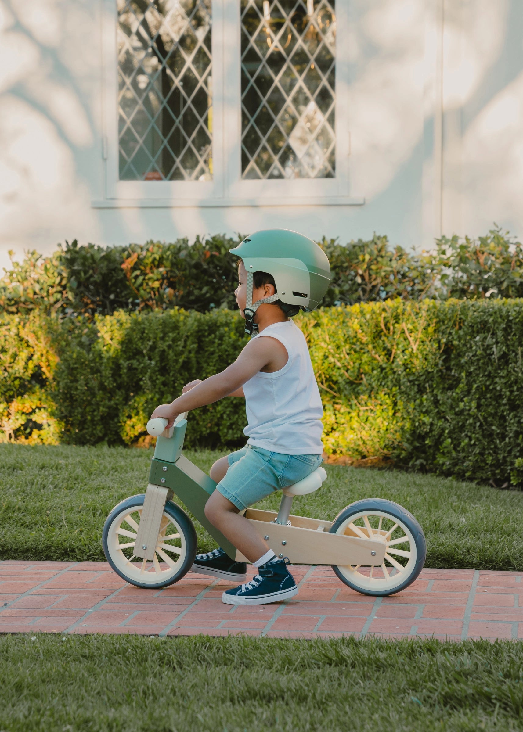 Image of Evolutive Wooden Balance Bike - 3 in 1 - Seafoam