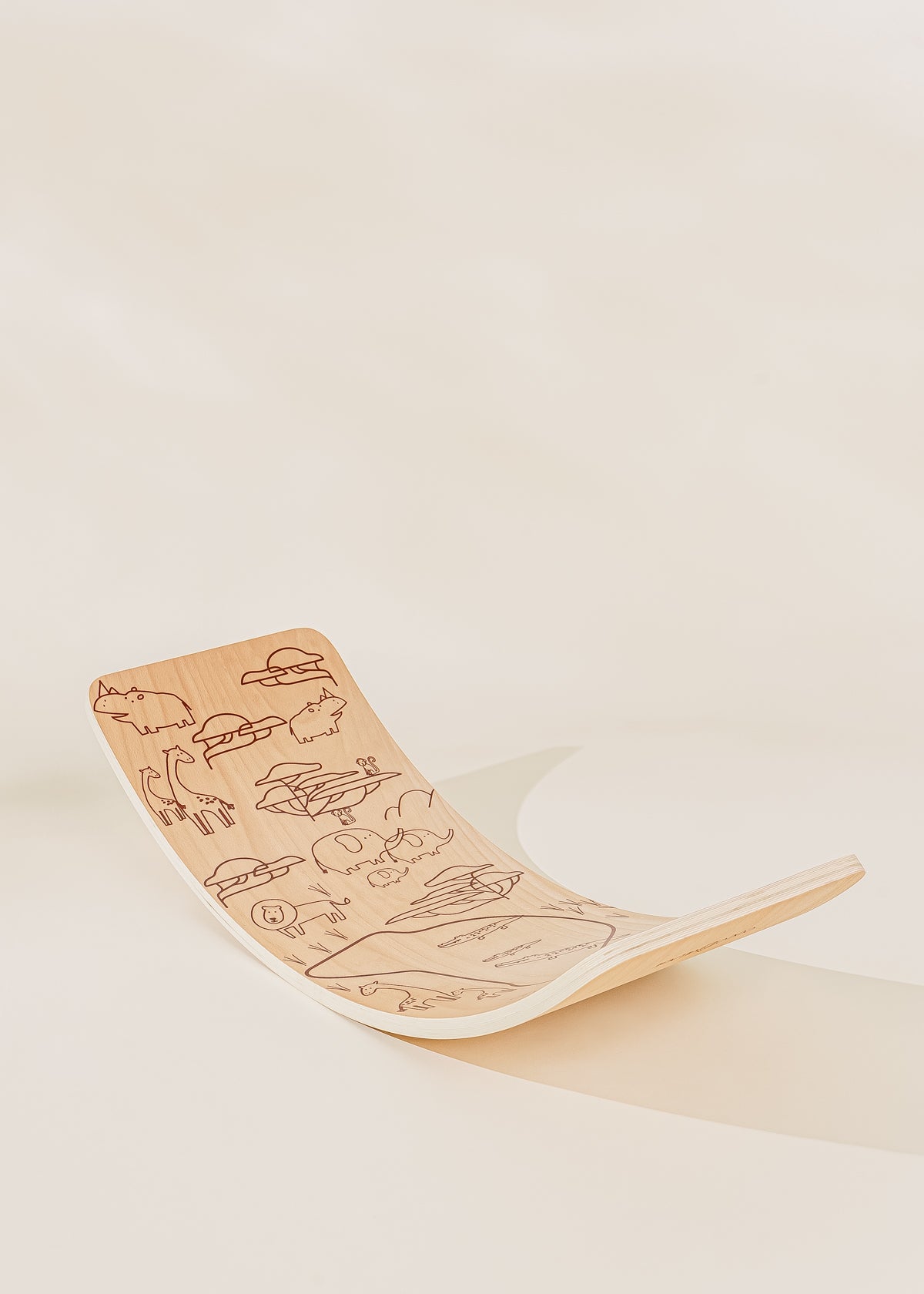 Image of Wooden Wobble Balance Board for Kids - Safari