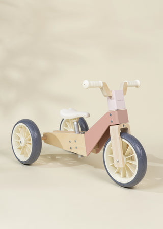 Evolutive Wooden Balance Bike - 3 in 1 - Petunia