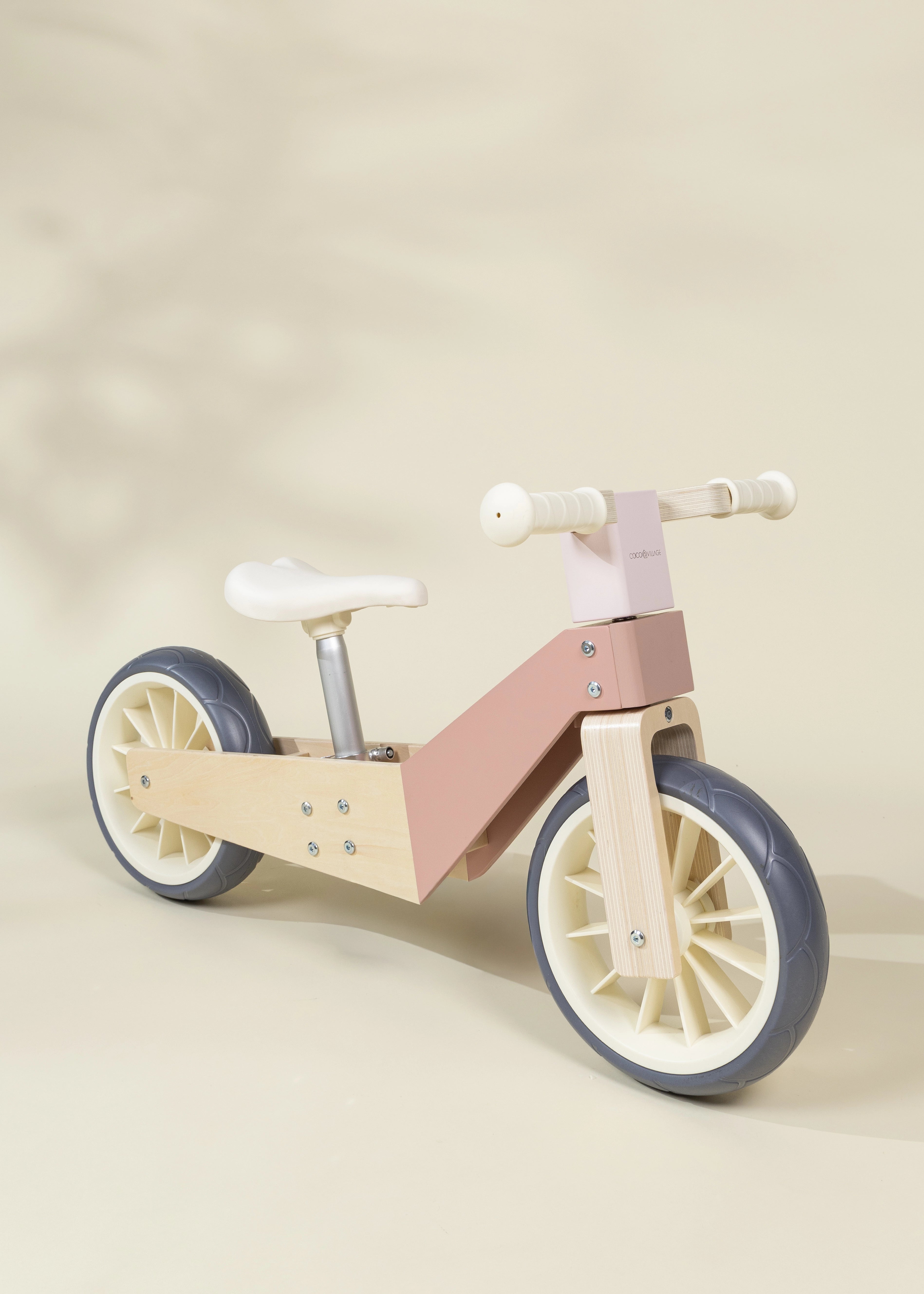 Image of Evolutive Wooden Balance Bike - 3 in 1 - Petunia