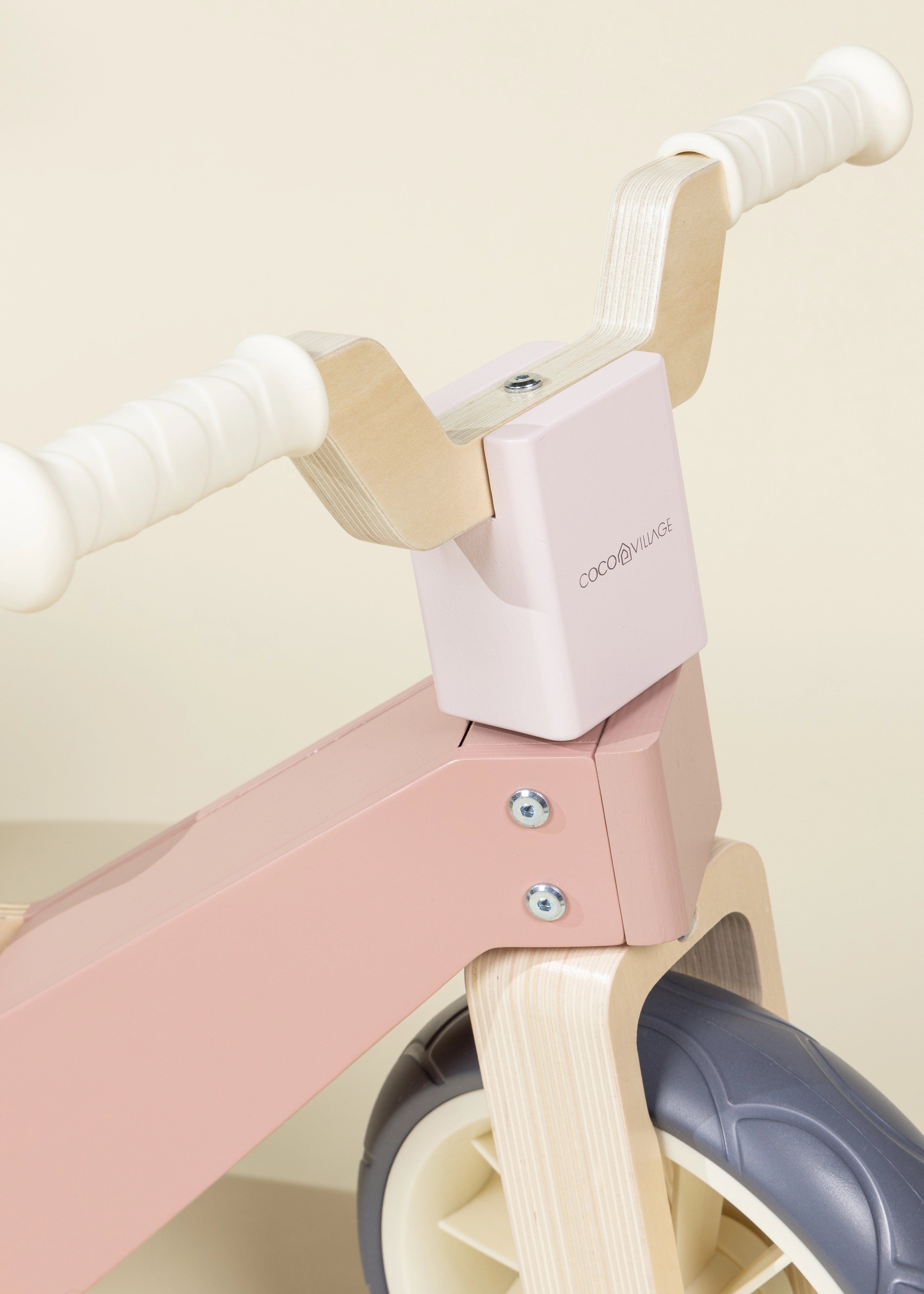 Image of Evolutive Wooden Balance Bike - 3 in 1 - Petunia